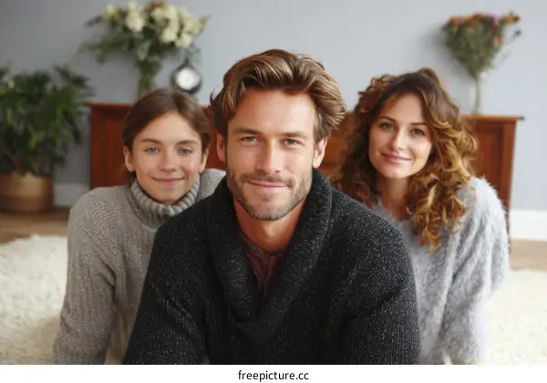 Happy Family Portrait at Home