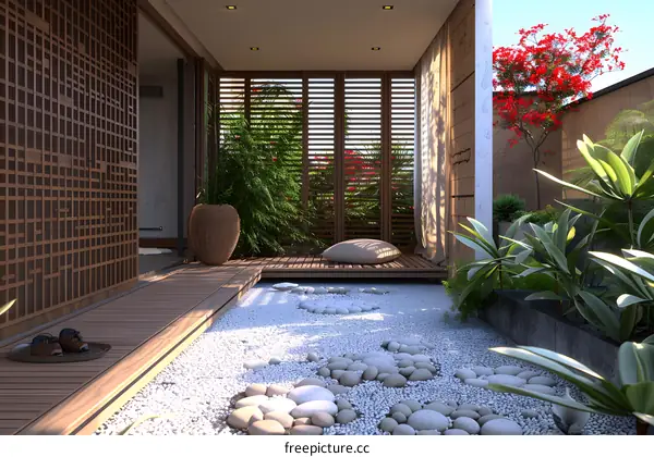 Modern Japanese Courtyard Garden Design