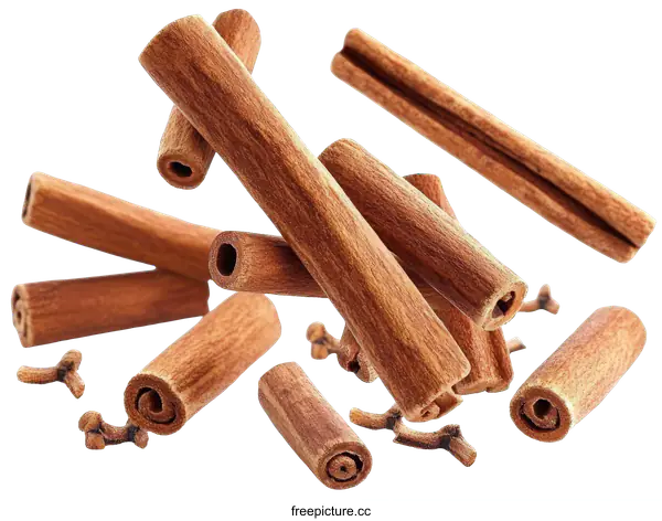[Transparent Background PNG]Cinnamon Sticks and Cloves Spice Collection
