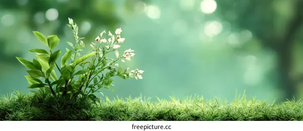 Spring Blossoms in Lush Green Meadow