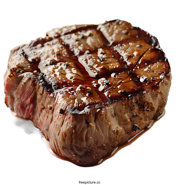 [Transparent Background PNG]Grilled steak on white background