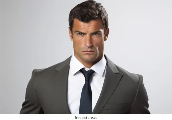 Handsome young businessman in suit