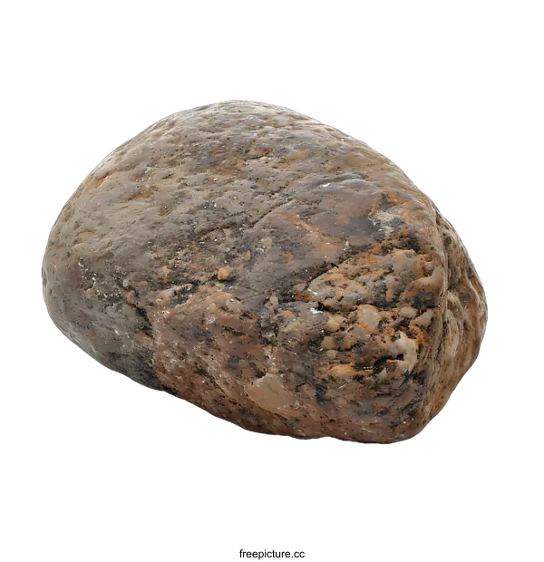 [Transparent Background PNG]Closeup of a Brown Rock Isolated on White Background