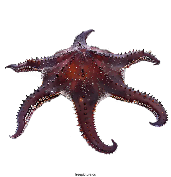 [Transparent Background PNG]A large brown starfish with a white background