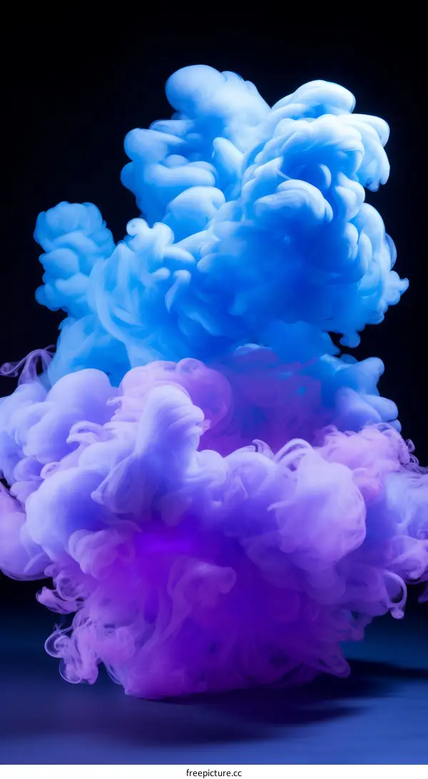 Blue and purple smoke