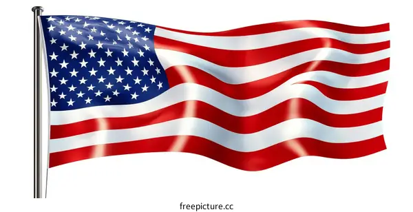 American Flag Waving in the Wind