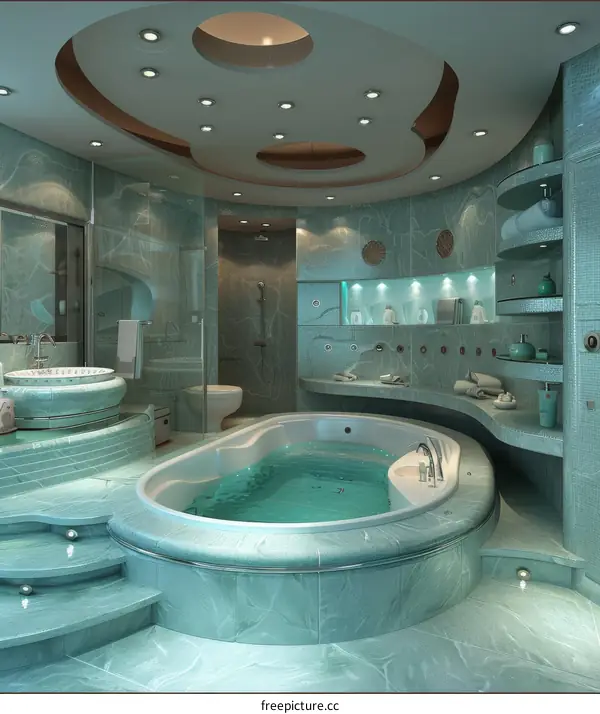 Luxury Turquoise Bathroom Interior Design