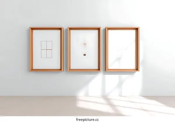 Modern Art Display with Wooden Frames