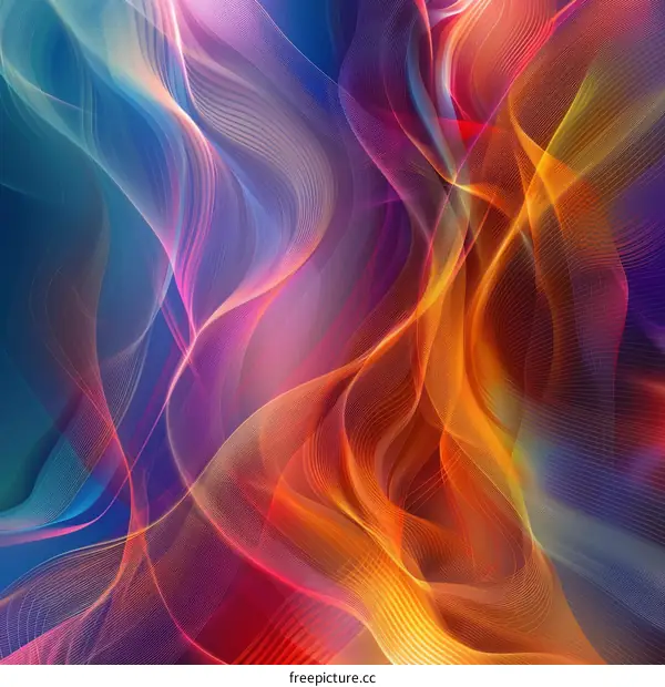 Abstract Colorful Flowing Lines Design