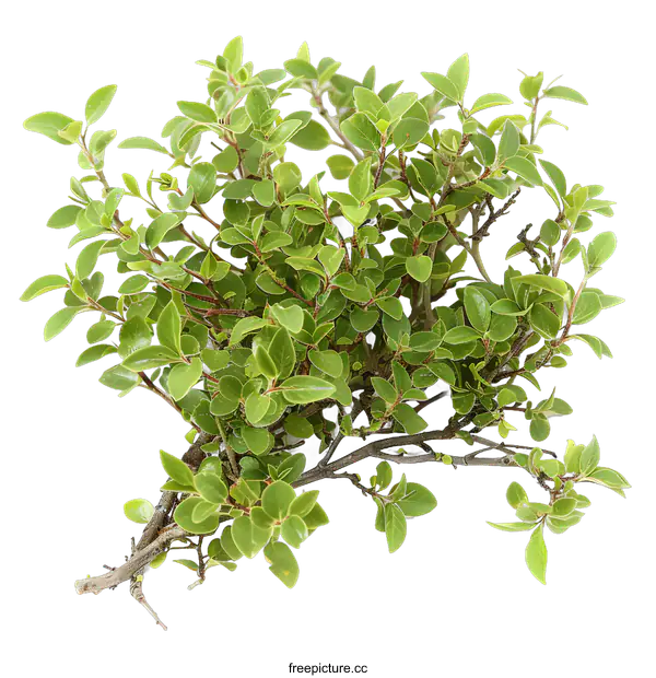 [Transparent Background PNG]Green Leaves Branch on White Background