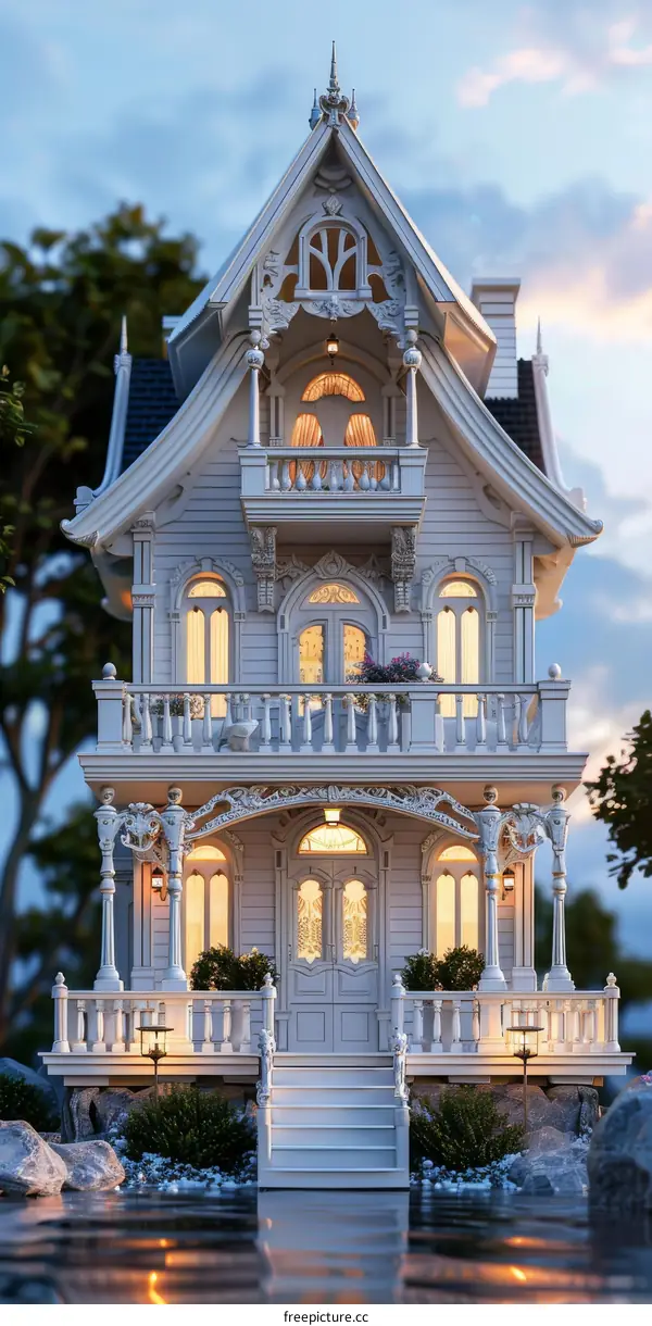 Elegant Victorian Architecture Design Illustration