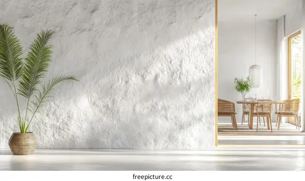 Modern Minimalist Dining Room Interior Design Illustration