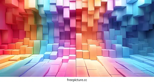 Colorful 3D geometric shapes