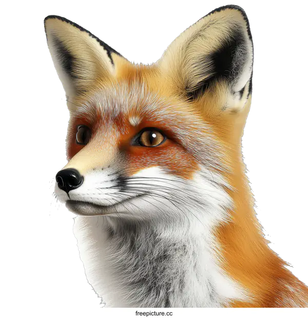[Transparent Background PNG]Close-up Portrait of a Red Fox
