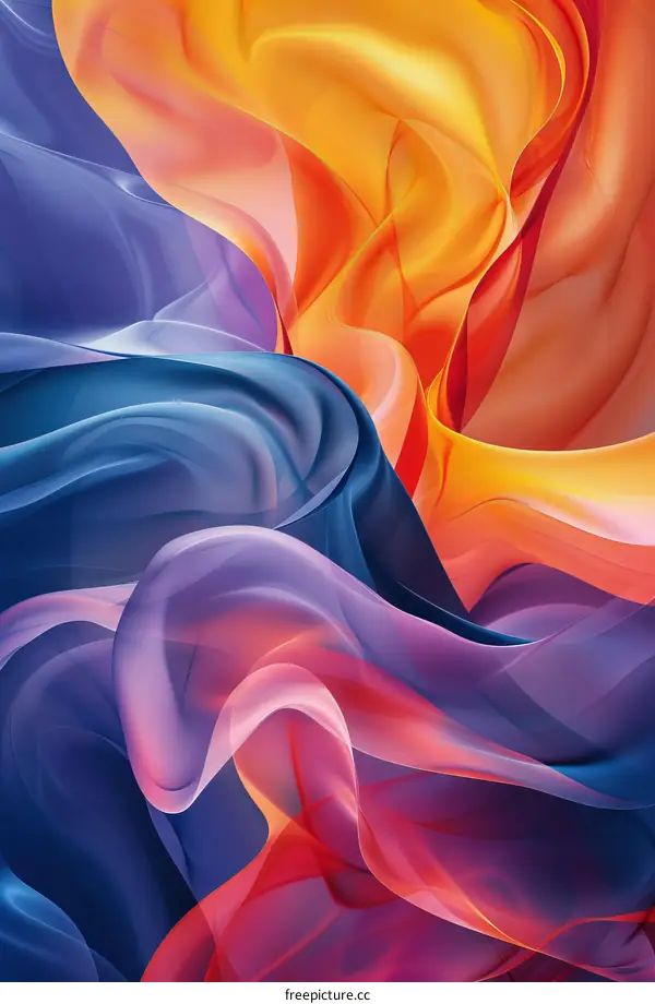 Abstract Silk Art: Flowing Hues and Movement