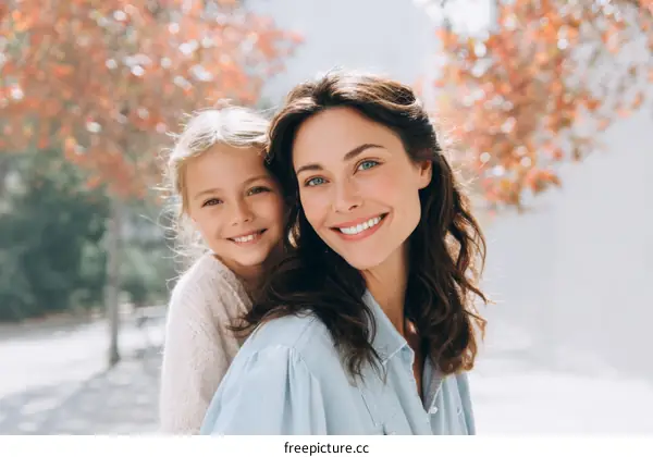 Mother and Daughter Portrait Outdoors