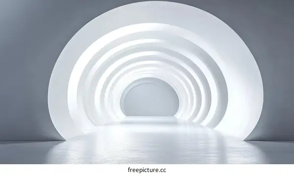 Abstract Architectural Tunnel with Circular Arched Walls