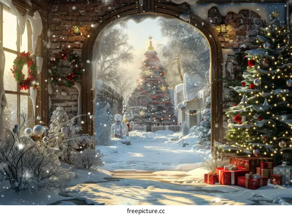 Snowy Christmas Village Wonderland