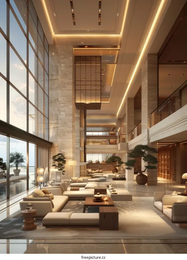 Luxury Modern Hotel Lobby Interior Design