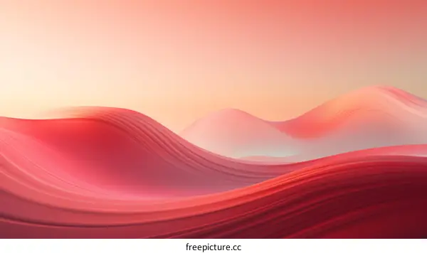 Pink And Red Minimalistic Abstract Waves Background