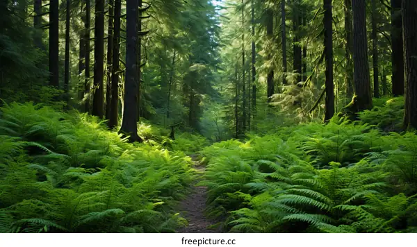 lush green plants and trees in a dense forest