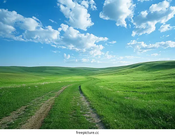 Countryside landscape with a dirt road