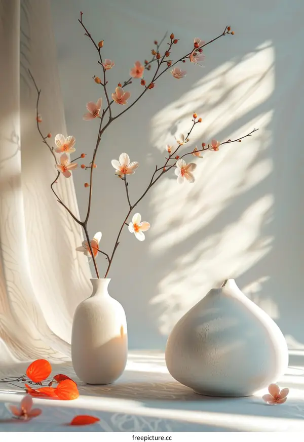 Elegant Spring Flowers in a Minimalist Vase Arrangement