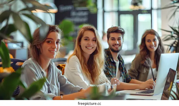 portrait of a group of young professionals in a modern office