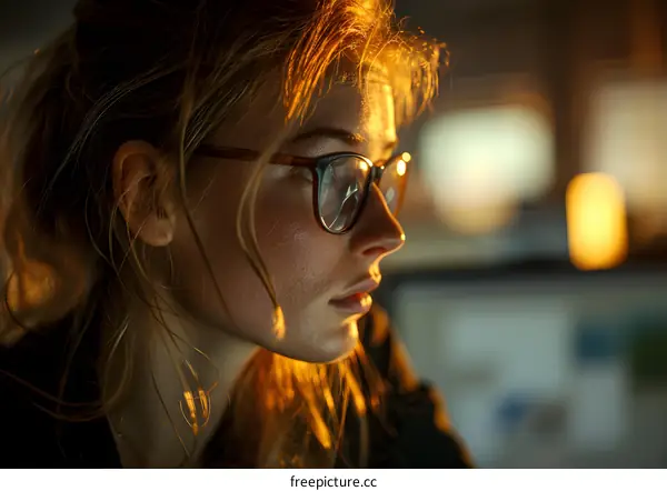 portrait of a young woman wearing glasses