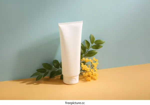 Elegant White Tube Cosmetic Product Display