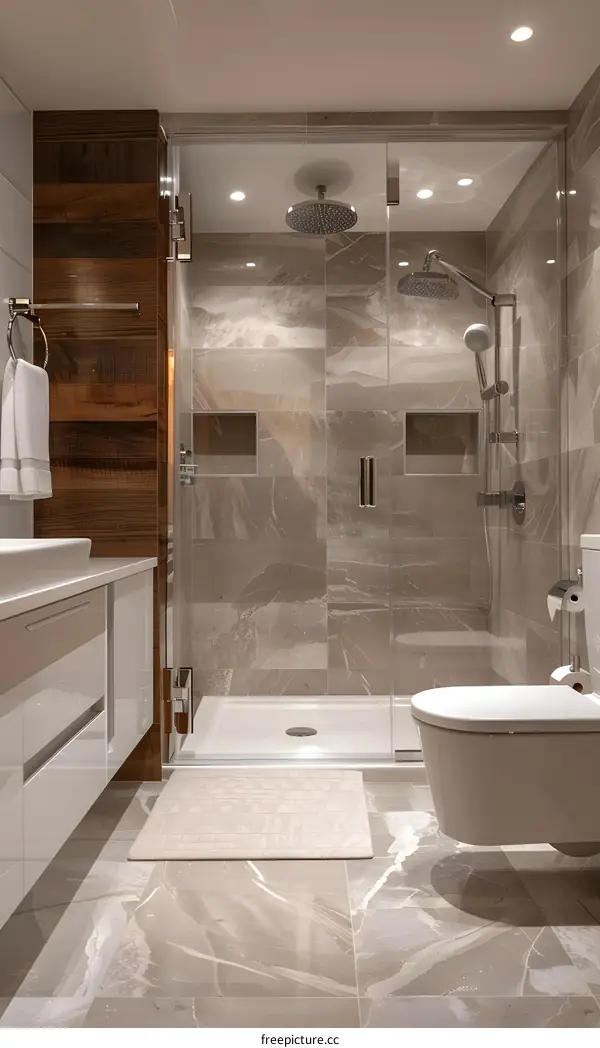 Modern and minimalist bathroom