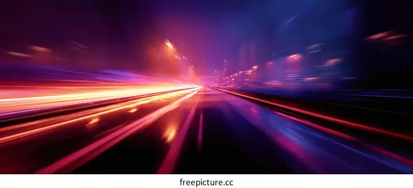 Night City Speed Abstract Photography