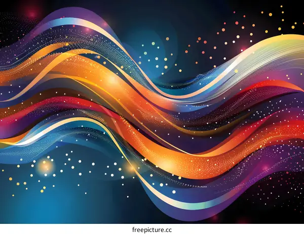 Abstract Colorful Wavy Lines Background