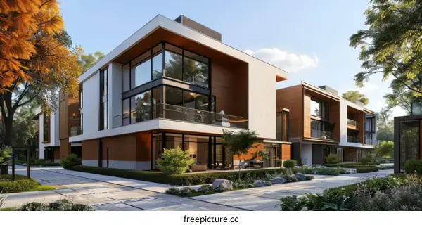 Modern Residential Architecture with Expansive Windows