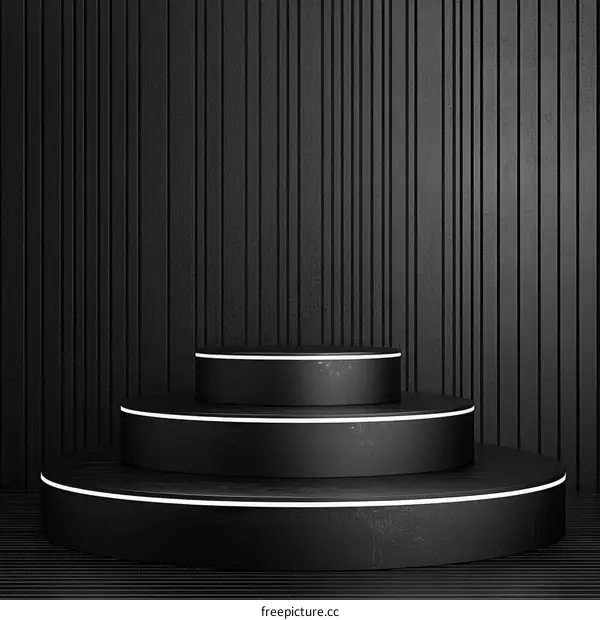Modern Minimalist Black Product Display Podium