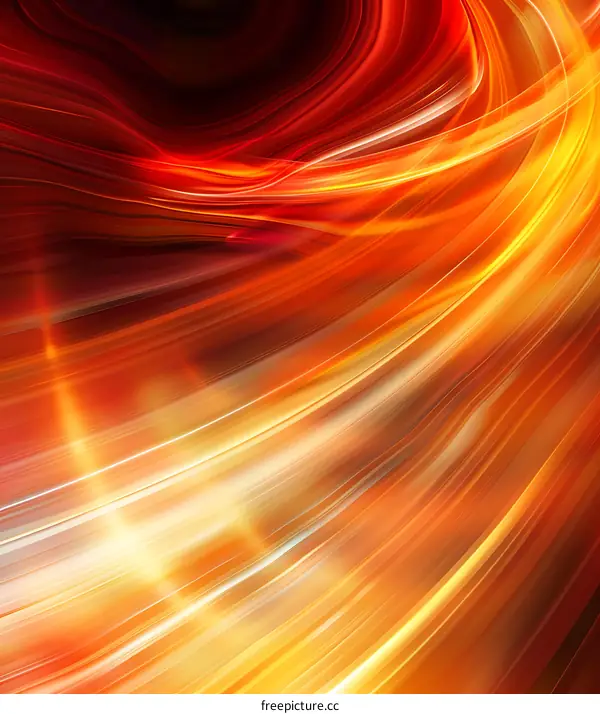 Abstract Background with Orange and Yellow Swirling Lines