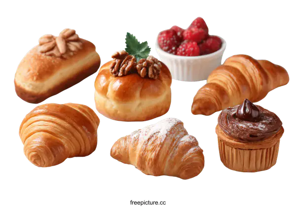 [Transparent Background PNG]Assorted Baked Goods Display