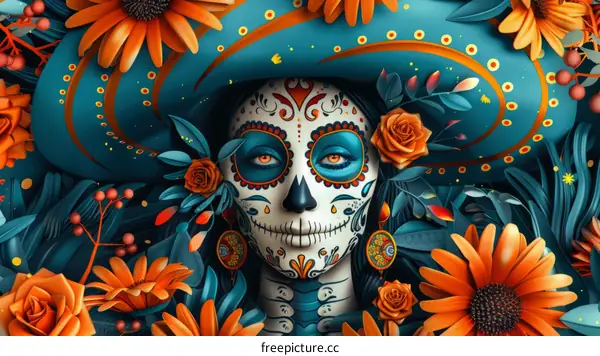 Traditional Face Paint for the Day of the Dead