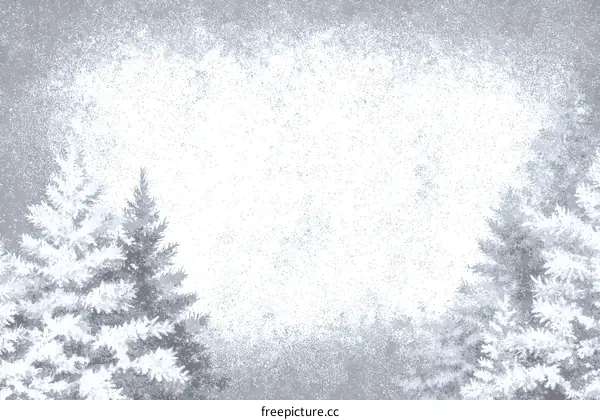 Winter Forest Illustration with Snowy Trees