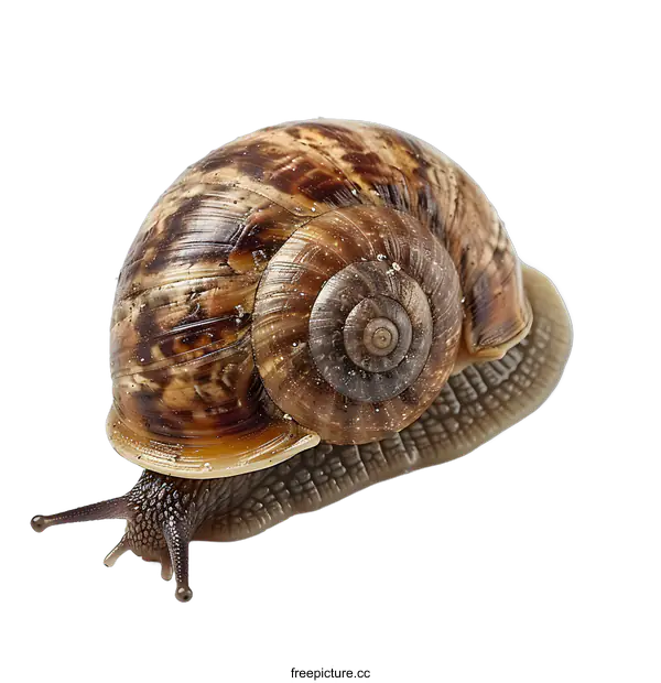 [Transparent Background PNG]A snail isolated on a white background