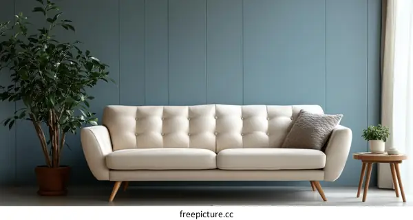 Cream Sofa in a Modern Living Room