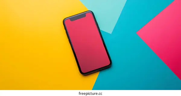 Black Smartphone On Colored Background