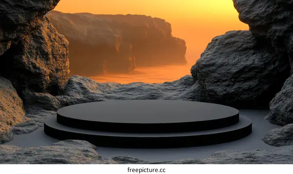 Abstract Minimalist Rock Platform Scene