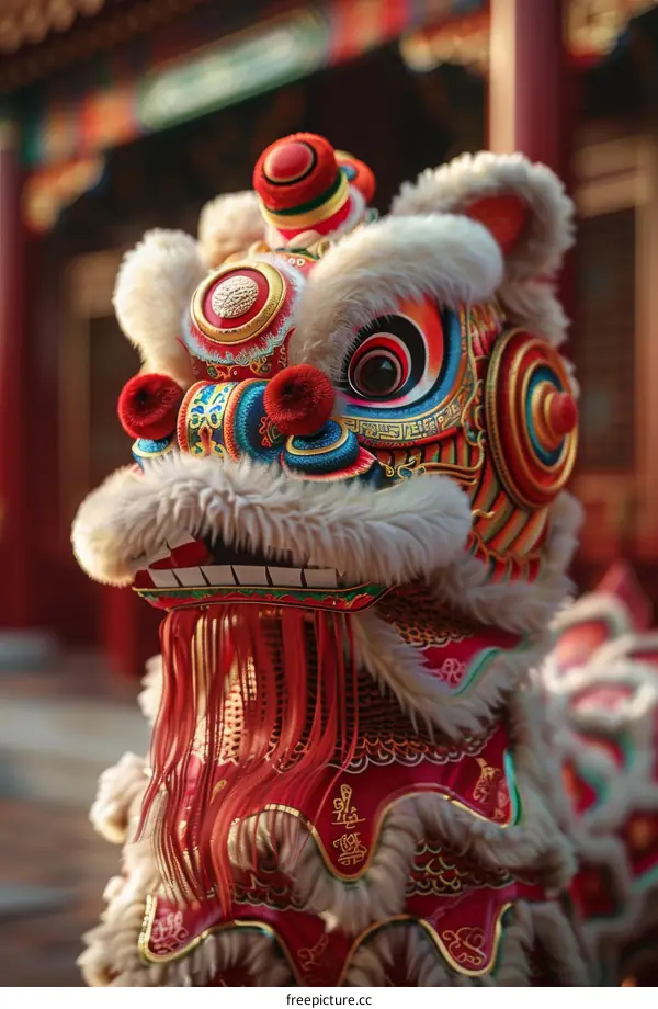 Traditional Chinese Lion Dance Performance