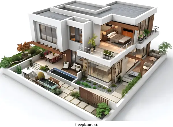 Perspective modern house design
