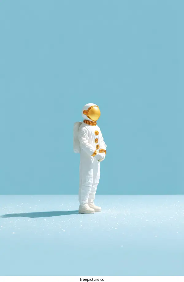 Astronaut in a White Spacesuit, Minimalist Background
