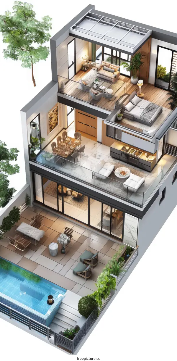 Modern Apartment Floor Plan Illustration