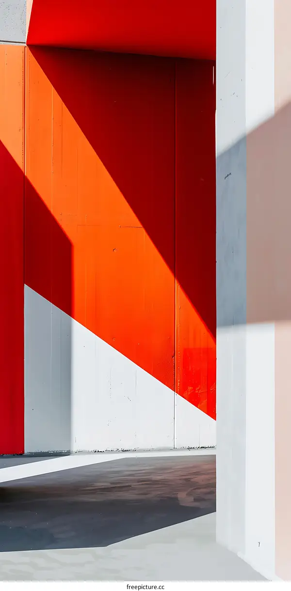 Abstract Geometric Shapes In Orange And White
