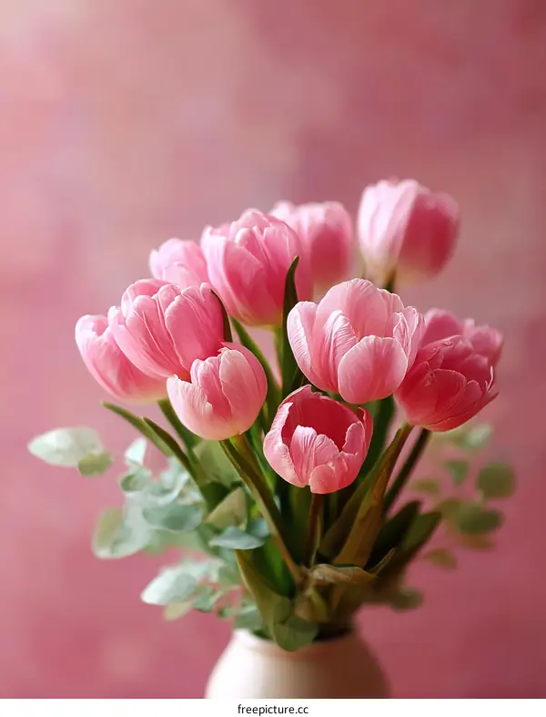 Beautiful Pink Tulips Bouquet Arrangement