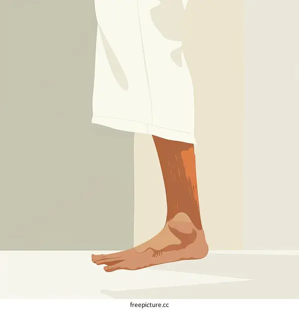 man in white pants and no shoes